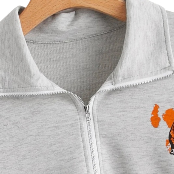 Self Care Mental Health graphic quarter zip raglan pullover sweatshirt small - Picture 3 of 10